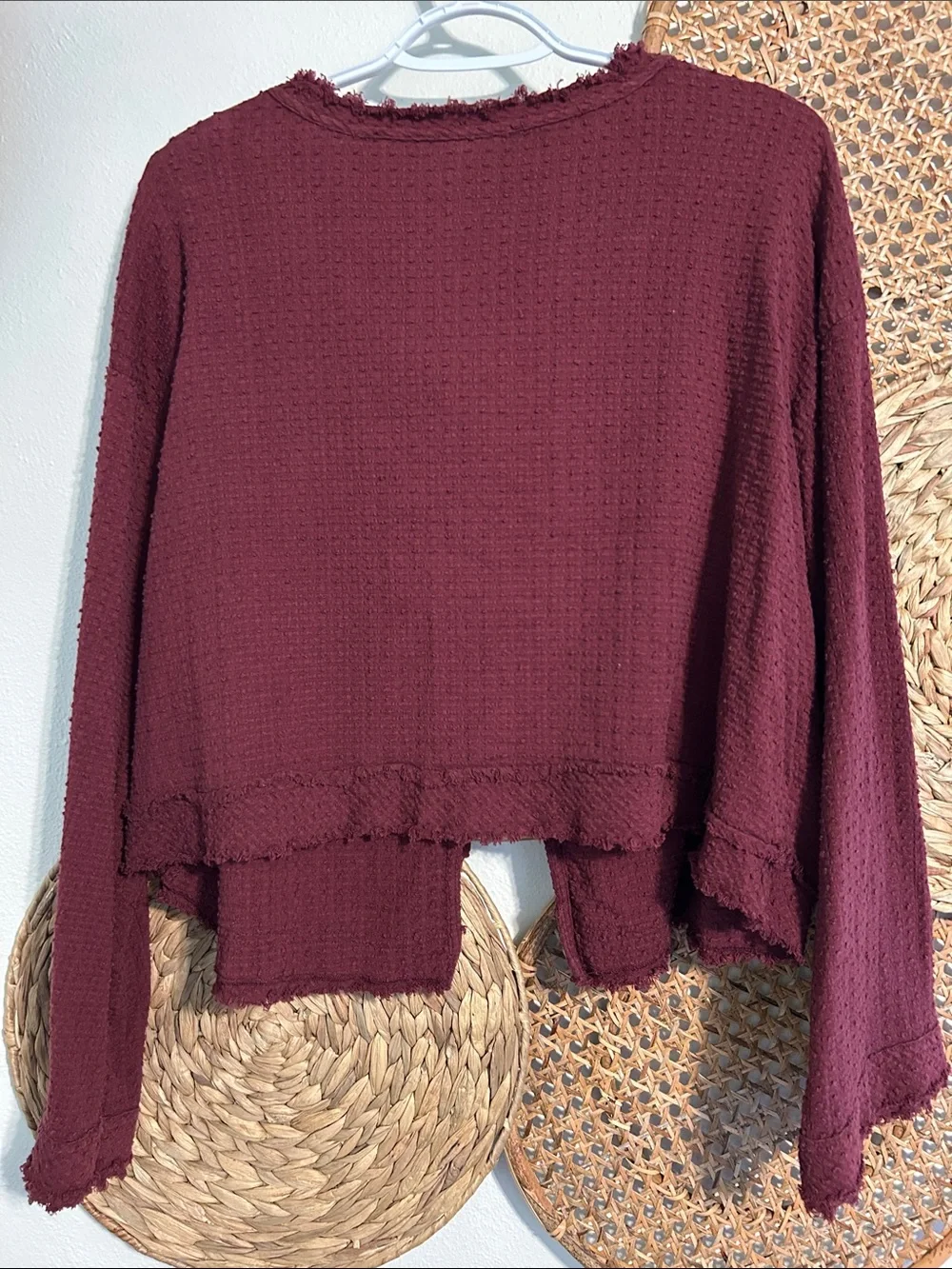 Free People Long Sleeve Textured Top Size Unknown
